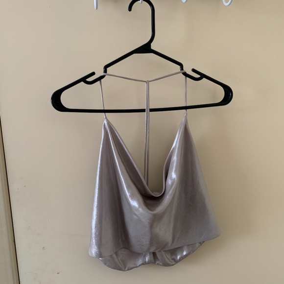 Zara Draped Metallic Top - Picture 4 of 6